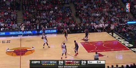 VIDEO: This half court buzzer-beater from Derrick Rose is sensational