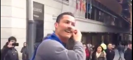 VIDEO: Cristiano Ronaldo dons wig and fake moustache to surprise young kid in Madrid