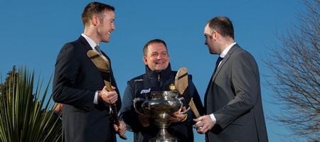 Video: Hurling legends inadvertently recreate Father Ted’s Priest Chatback look for Fitzgibbon Cup launch