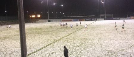 Pics: Jaysus, it looks bloody freezing in Belfast for Queens v IT Sligo in the Sigerson Cup