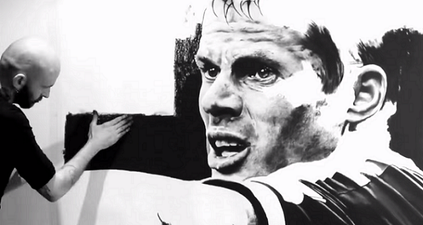 Video: Irish artist completes amazing charcoal portrait of Jamie Carragher