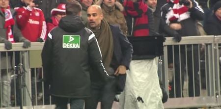 Video: Pep Guardiola argues with 4th official, then immediately celebrates with him