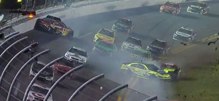 Video: 14-car crash thins out field in Nascar race