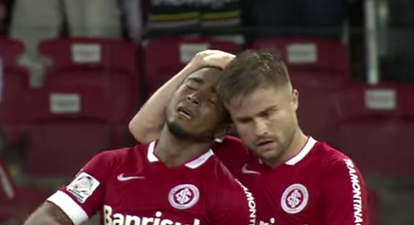 Video: Brazilian striker celebrates first goal in six months by crying his eyes out