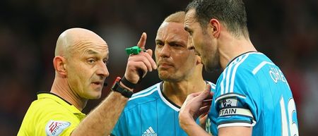 Say what? Referee who sent off Wes Brown insists he red-carded the right man