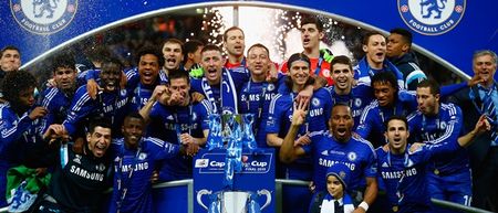 VIDEO: Classy stuff from Jose Mourinho as he lets youngsters lift Capital One Cup before him