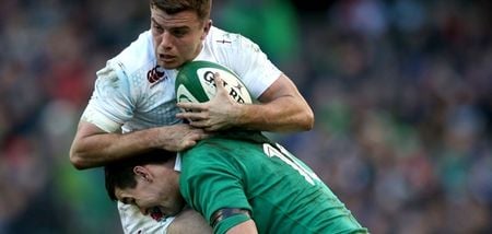 Video: Johnny Sexton gets right up in George Ford’s face after huge tackle