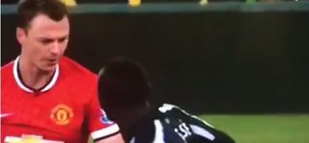 VINE: Jonny Evans and Papiss Cisse appear to spit at each other