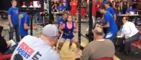 VIDEO: No biggie, just a 112 pound seventeen-year-old girl squatting 350 pounds