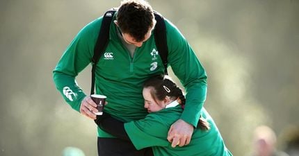 Pics: Best tackle of the day as Ireland’s biggest rugby fan meets her heroes