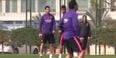 VIDEO: Neymar keeps his cool despite angry Suarez push at training