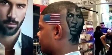 Pics: Boxing fan gets horrid Manny Pacquiao vs Floyd Mayweather inspired haircut