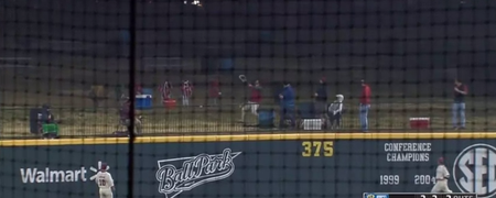 Video: Fan tries to catch home run baseball – In his visor…