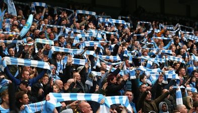 Pic: Manchester City didn’t have enough fans in attendance to carry banner