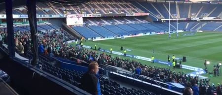 Video: Great footage of Irish fans in Murrayfield celebrating a French try