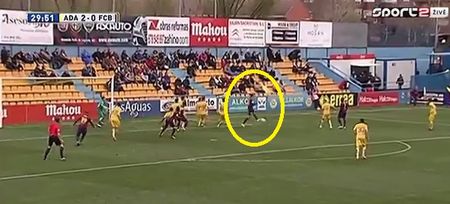 VIDEO: Barcelona B player’s Puskas contender with the cheekiest of back-heeled lobs