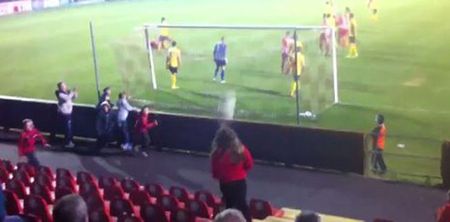 Video: Woman nearly gets knocked out by screamer at Sligo Rovers match