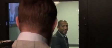 Video: Conor McGregor taunts Jose Aldo with the championship belt