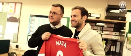 VIDEO: All round sound man Juan Mata celebrates 15 year work anniversary of Old Trafford employee