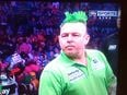 Pic: Peter Wright was really playing up to the Irish crowd at the Darts tonight