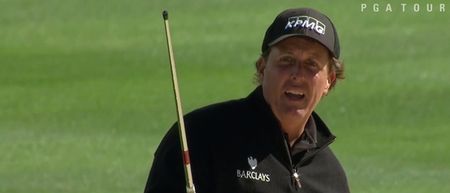 Video: The head flew off Phil Mickelson’s club after a bunker shot last night