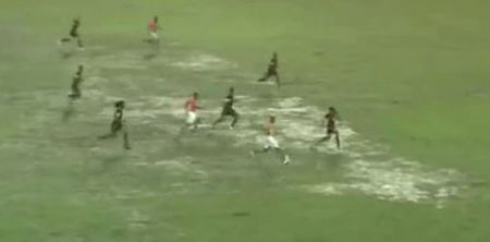 GIF: Ivory Coast and Angola play friendly on glorified swimming pool