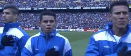 VIDEO: These El Salvador players look well pissed off as stadium plays wrong national anthem