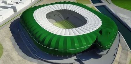 Video: Turkish club Bursaspor set to open gigantic green crocodile stadium this year