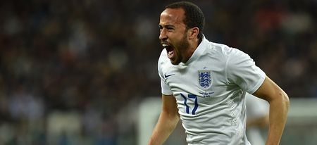 PIC: Andros Townsend wasted no time in rubbing his England goal into Paul Merson’s face