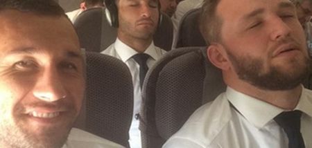 Video: Whatever you do, do not fall asleep on a plane near Quade Cooper