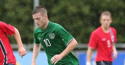 Pic: Young Irish midfielder Jack Byrne looks to have stepped up to Manchester City’s first team