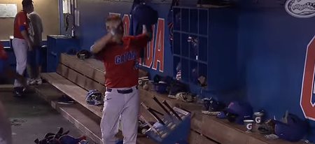 Video: Baseball player gets ignored by teammates after hitting fourth home run, high-fives the air