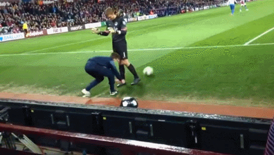 Gif: Aston Villa ball boy takes the p*** out of QPR goalkeeper Rob Green