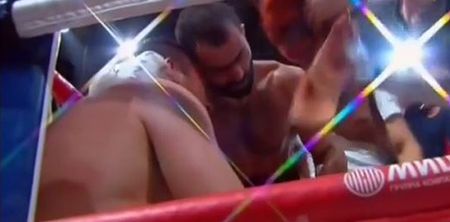 Video: Russian boxer shows great sportsmanship after brutally knocking out opponent