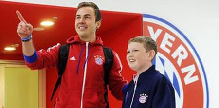 Pics: Mario Gotze and Bayern Munich do touching gesture young fan with genetic disorder