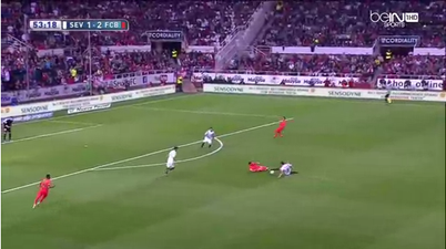 Gif: Sevilla player shows how to stop Lionel Messi with incredible sliding tackle