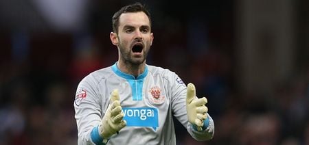 Blackpool keeper forced to wear jersey he had autographed for a club raffle