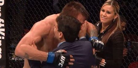 GIF: UFC matchmaker caught on camera hilariously refusing hug from fighter