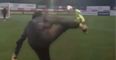 Vine: Turkish keeper somehow curls it in from 20 yards behind the goal