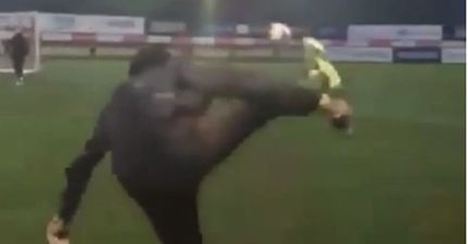 Vine: Turkish keeper somehow curls it in from 20 yards behind the goal