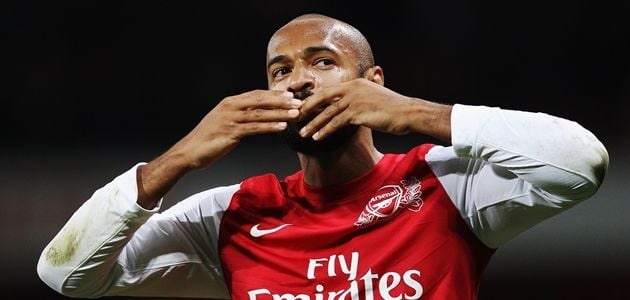 LONDON, ENGLAND - JANUARY 09:  Thierry Henry of Arsenal celebrates at the end of the FA Cup Third Round match between Arsenal and Leeds United at the Emirates Stadium on January 9, 2012 in London, England.  (Photo by Clive Mason/Getty Images)