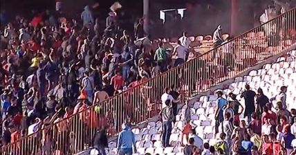 VIDEO: Disgusting scenes from Serbia as Belgrade derby is delayed by serious crowd violence