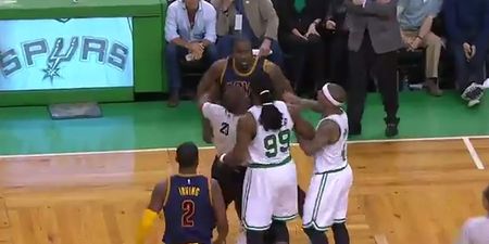 VIDEO: Boston Celtics Jae Crowder was picked on by big bad Cleveland bullies in tonight’s NBA play-off