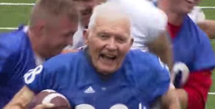 VIDEO: 89-year-old World War II veteran scoring a touchdown is the sweetest thing you’ll see today