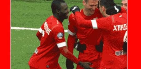 GIF: Ex-Arsenal man Emmanuel Frimpong spotted groping teammate during goal celebration