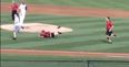 VIDEO: The fastest damn pitch invader we’ve ever seen reaches home plate with champion somersault