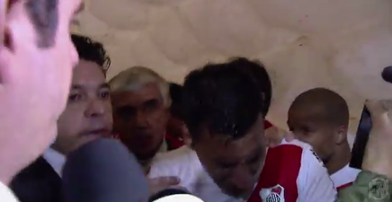 Video: River Plate’s players were pepper-sprayed by Boca fans last night