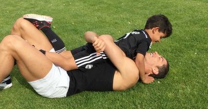 VIDEO: Cristiano Ronaldo shows there’s more to life than football as he plays with his son