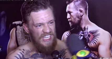 WATCH: Conor McGregor calls reporter a “nutjob” after being asked if he was afraid of Jose Aldo