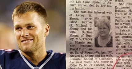 PIC: Tom Brady is innocent according to the obituary of this Patriots fan